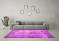 Machine Washable Persian Pink Bohemian Rug, wshtr2107pnk