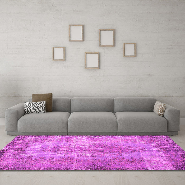 Machine Washable Persian Pink Bohemian Rug in a Living Room, wshtr2107pnk