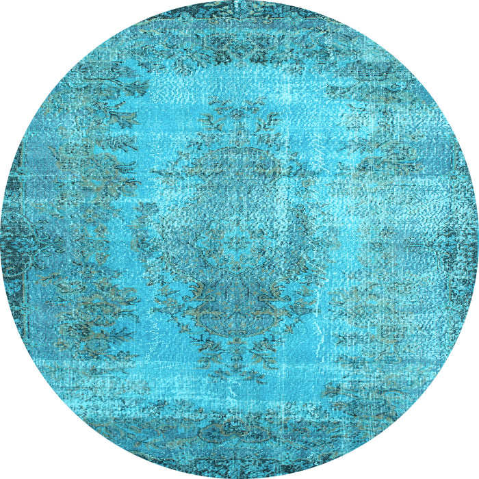 Round Persian Light Blue Bohemian Rug, tr2107lblu
