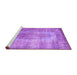 Sideview of Machine Washable Persian Purple Bohemian Area Rugs, wshtr2107pur