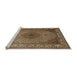 Sideview of Machine Washable Traditional Peru Brown Rug, wshtr2108