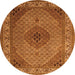 Square Medallion Orange Traditional Rug, tr2108org