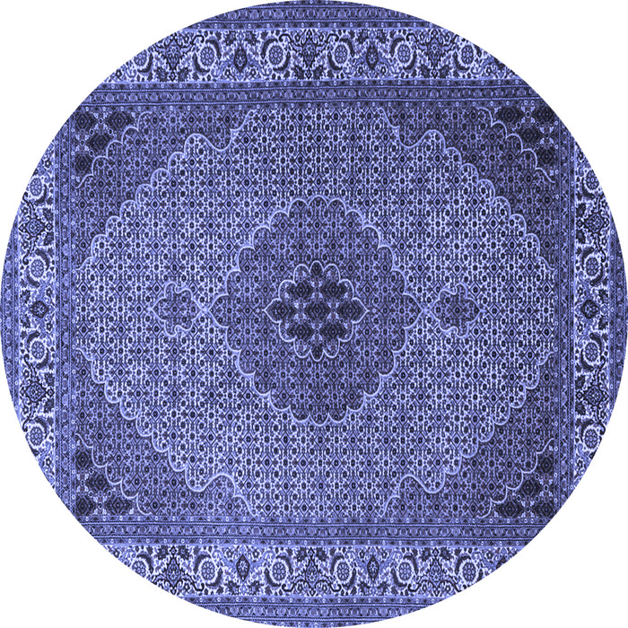 Round Medallion Blue Traditional Rug, tr2108blu