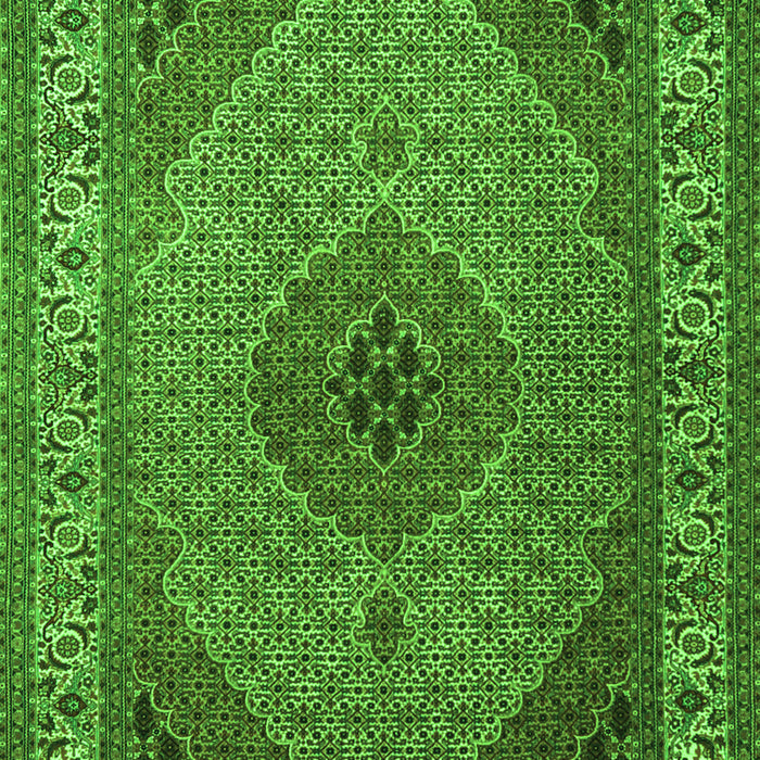 Serging Thickness of Machine Washable Medallion Green Traditional Area Rugs, wshtr2108grn