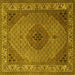 Square Medallion Yellow Traditional Rug, tr2108yw
