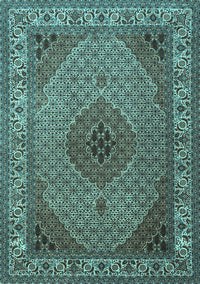 Medallion Light Blue Traditional Rug, tr2108lblu