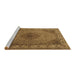 Sideview of Machine Washable Medallion Brown Traditional Rug, wshtr2108brn