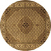 Round Medallion Brown Traditional Rug, tr2108brn