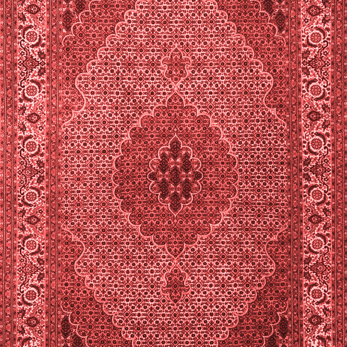 Machine Washable Medallion Red Traditional Rug, wshtr2108red