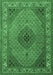 Machine Washable Medallion Emerald Green Traditional Area Rugs, wshtr2108emgrn