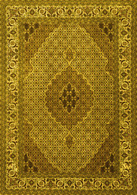 Medallion Yellow Traditional Rug, tr2108yw