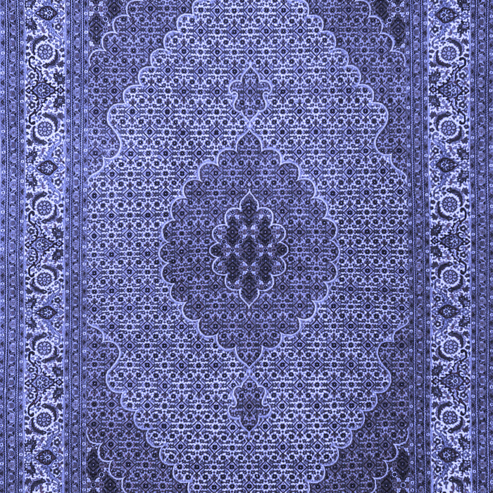 Machine Washable Medallion Blue Traditional Rug, wshtr2108blu