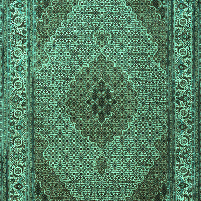 Machine Washable Medallion Turquoise Traditional Area Rugs, wshtr2108turq
