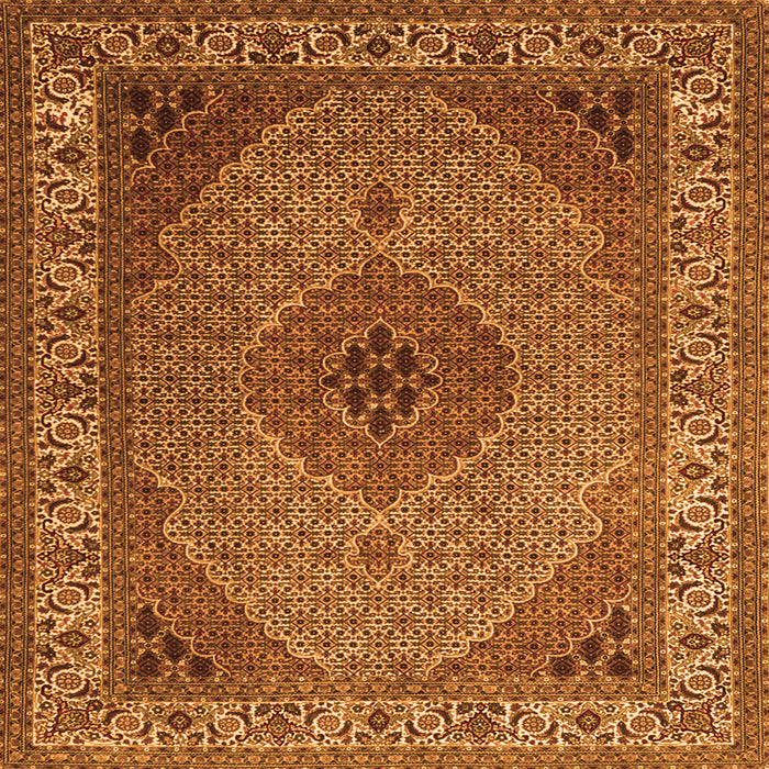 Serging Thickness of Medallion Orange Traditional Rug, tr2108org