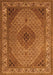 Medallion Orange Traditional Rug, tr2108org