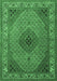 Medallion Emerald Green Traditional Rug, tr2108emgrn