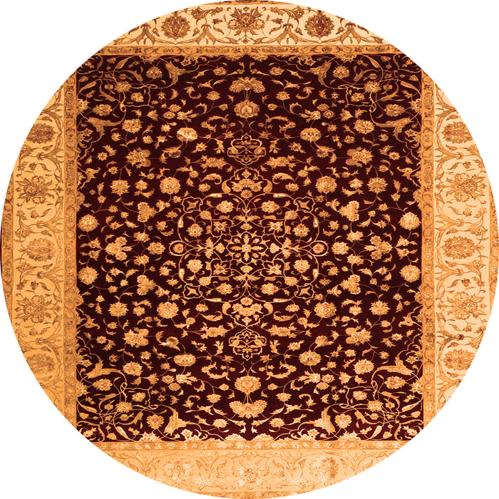 Square Oriental Orange Traditional Rug, tr2109org