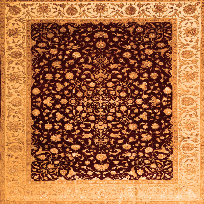 Serging Thickness of Oriental Orange Traditional Rug, tr2109org