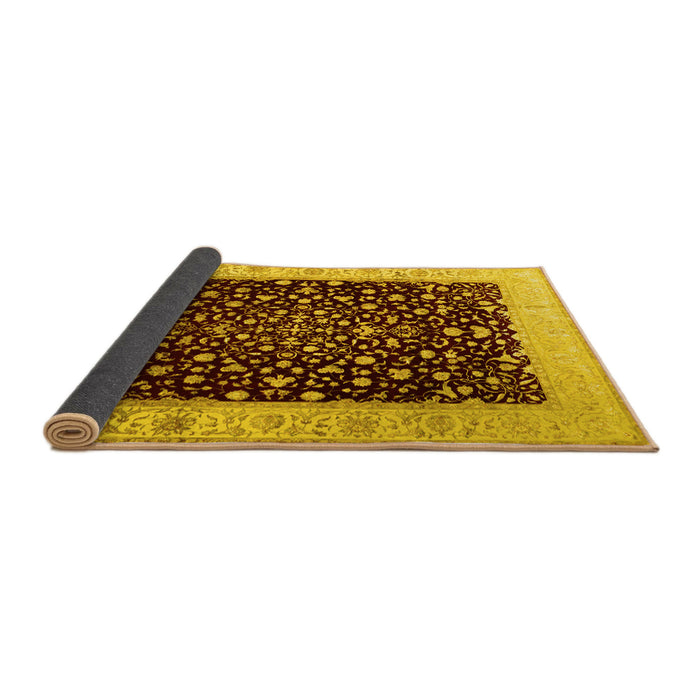 Sideview of Oriental Yellow Traditional Rug, tr2109yw