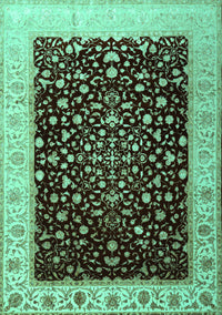 Oriental Turquoise Traditional Rug, tr2109turq