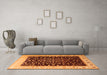 Machine Washable Oriental Orange Traditional Area Rugs in a Living Room, wshtr2109org