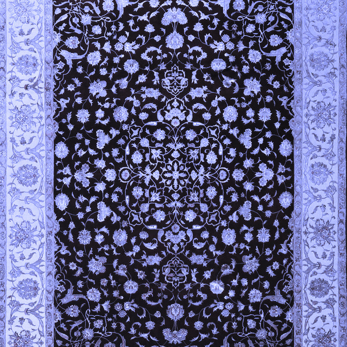 Machine Washable Oriental Blue Traditional Rug, wshtr2109blu
