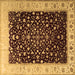 Square Machine Washable Oriental Brown Traditional Rug, wshtr2109brn