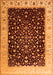 Serging Thickness of Machine Washable Oriental Orange Traditional Area Rugs, wshtr2109org