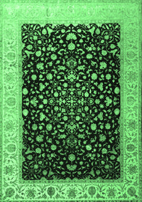 Oriental Emerald Green Traditional Rug, tr2109emgrn