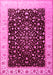 Machine Washable Oriental Pink Traditional Rug, wshtr2109pnk