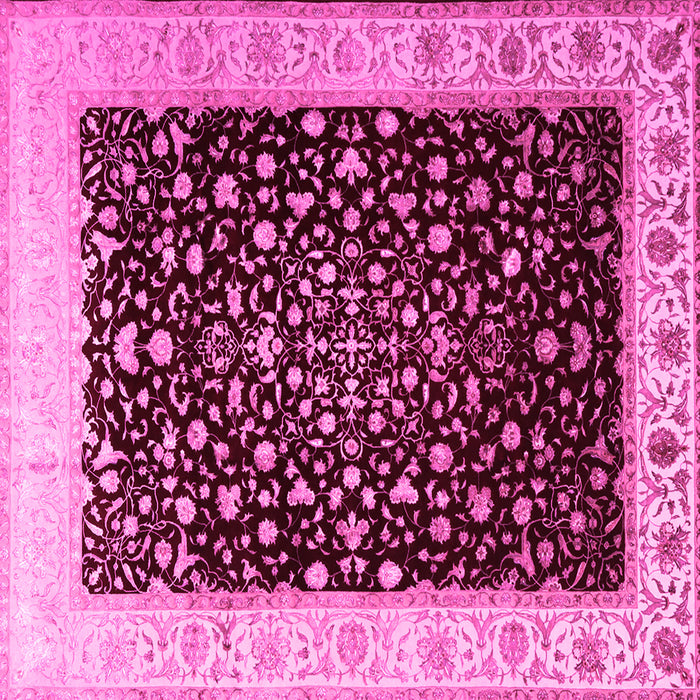 Square Oriental Pink Traditional Rug, tr2109pnk