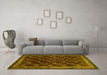 Machine Washable Persian Yellow Traditional Rug in a Living Room, wshtr210yw