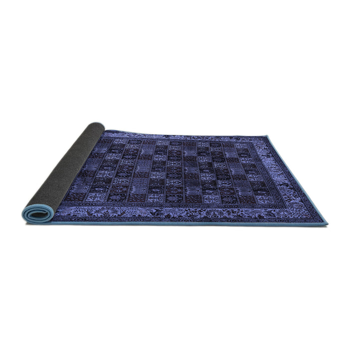 Sideview of Persian Blue Traditional Rug, tr210blu