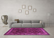 Machine Washable Persian Pink Traditional Rug in a Living Room, wshtr210pnk