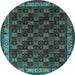 Round Machine Washable Persian Light Blue Traditional Rug, wshtr210lblu