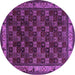 Round Machine Washable Persian Purple Traditional Area Rugs, wshtr210pur