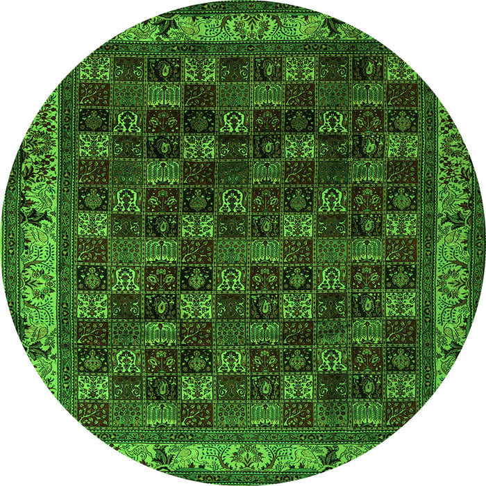 Square Persian Green Traditional Rug, tr210grn