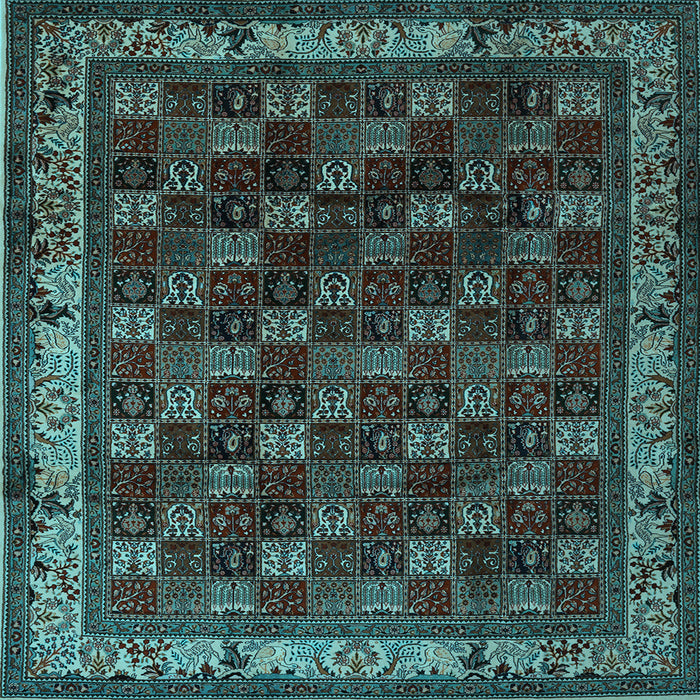 Square Machine Washable Persian Light Blue Traditional Rug, wshtr210lblu