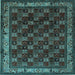 Square Machine Washable Persian Light Blue Traditional Rug, wshtr210lblu