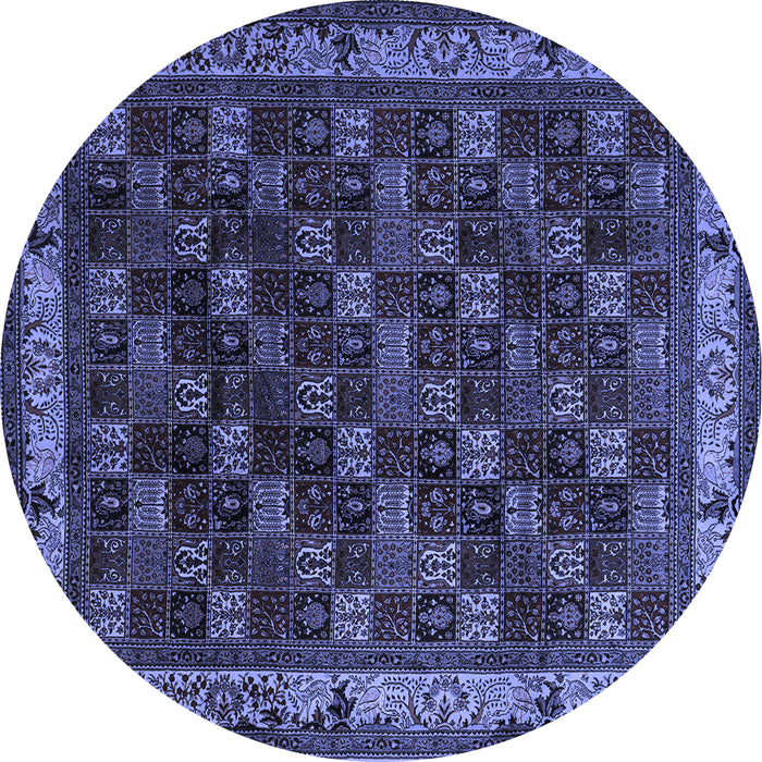 Round Persian Blue Traditional Rug, tr210blu