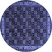 Round Persian Blue Traditional Rug, tr210blu