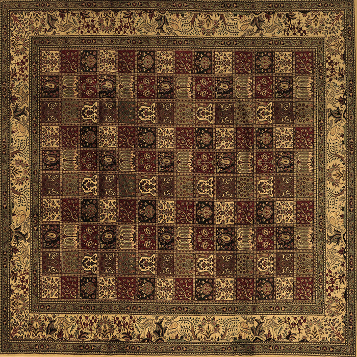 Square Machine Washable Persian Brown Traditional Rug, wshtr210brn