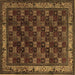 Square Machine Washable Persian Brown Traditional Rug, wshtr210brn