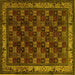 Square Machine Washable Persian Yellow Traditional Rug, wshtr210yw