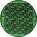 Round Persian Emerald Green Traditional Rug, tr210emgrn