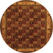 Square Persian Orange Traditional Rug, tr210org
