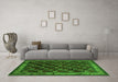 Machine Washable Persian Green Traditional Area Rugs in a Living Room,, wshtr210grn