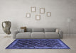 Machine Washable Persian Blue Traditional Rug in a Living Room, wshtr210blu