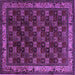 Square Machine Washable Persian Purple Traditional Area Rugs, wshtr210pur