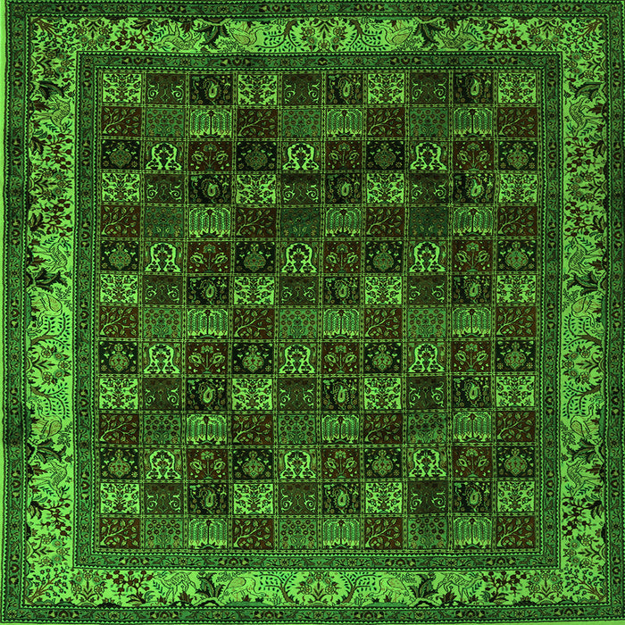 Serging Thickness of Persian Green Traditional Rug, tr210grn